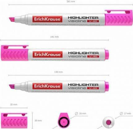 ErichKrause Visioline V-40 Μαρκαδόρος Υπογράμμισης Ροζ 5.2mm