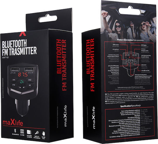 Maxlife FM предавател за кола MXFT-02 с Bluetooth / MicroSD / USB