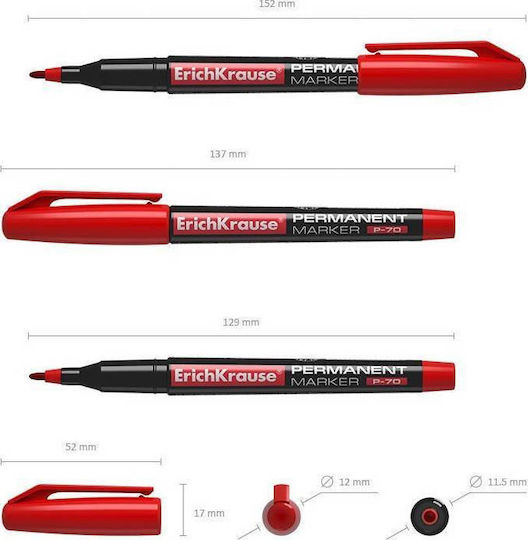 ErichKrause P-70 Zeichenmarker 1mm Rot