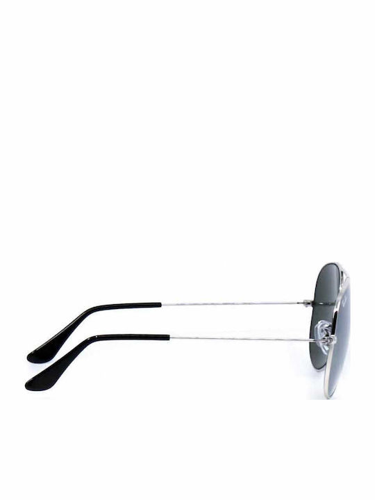 Ray Ban Aviator Unisex Sunglasses with Silver Metal Frame and Silver Mirror Lens RB3025 W3277
