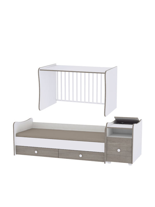 Lorelli Pătuț Bebeluși Multifuncțional Trend Plus Alb și albastru Elm pentru Saltea 62x110cm