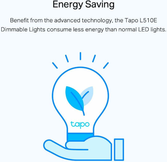 TP-LINK Smart Bulb Tapo L510E v3 LED 8.7W for Socket E27 and Shape E37 Warm White 806lm Dimmable