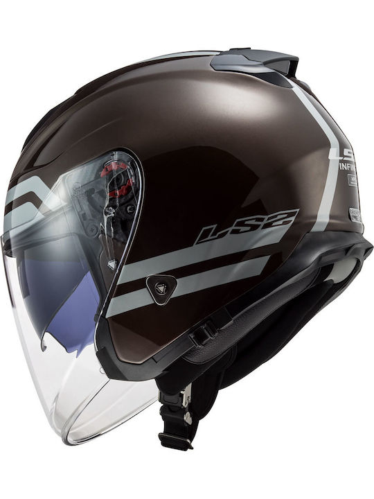 LS2 Infinity Hyper Wood Casca Moto Jet 1250gr Cu Sunvisor