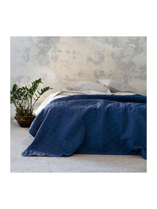 Nima Cuento Coverlet Queen Microfiber Blue 220x240cm
