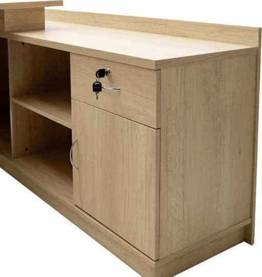 Birou Profesional Colțar Amazon Din Lemn Bej 180x160x76 cm