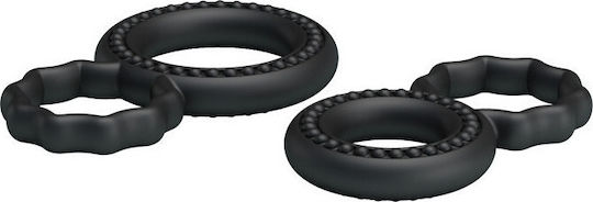 Baile Ring Set Set Ringe Schwanz Silikon Schwarz 2Stück BI-210172