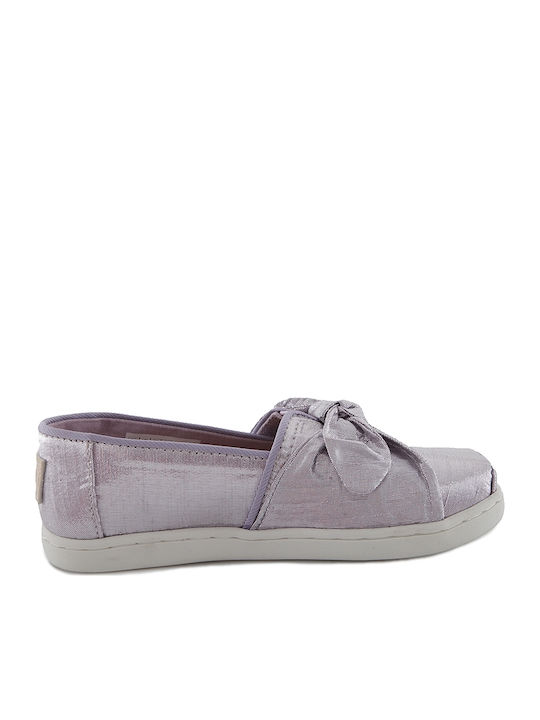 Toms Kids Espradrilles with Hoop & Loop Closure Lilac Tiny Alpargata Bow Glitz