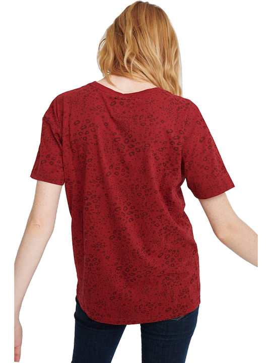 Superdry Premium Signature Women's T-shirt Burgundy