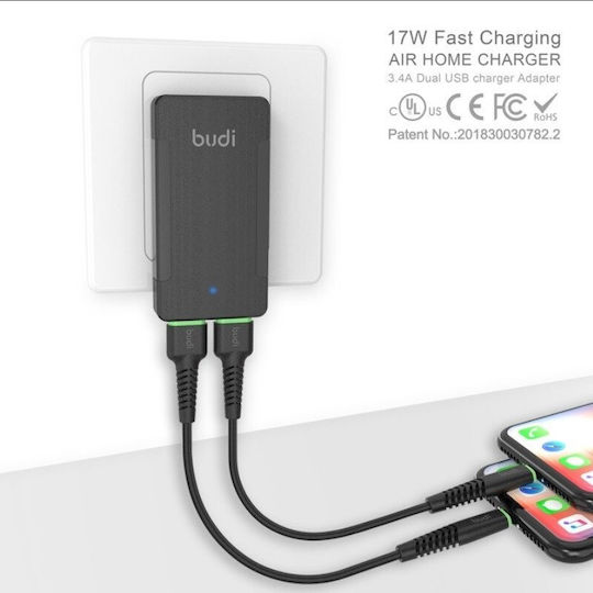 Budi Budi Handyladegerät Ohne Kabel Schwarz (M8J321E-BLK)