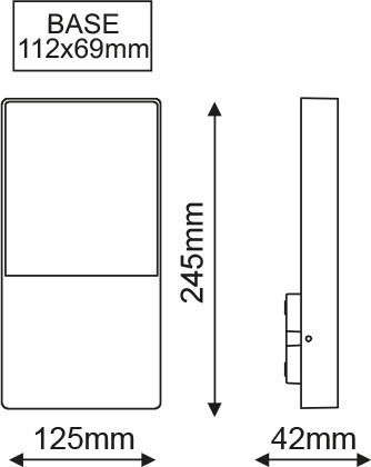 Aca Agira Wall-Mounted Outdoor Ceiling Light LED IP54 4W with Warm White Light 12.5x4.2x24.5εκ.