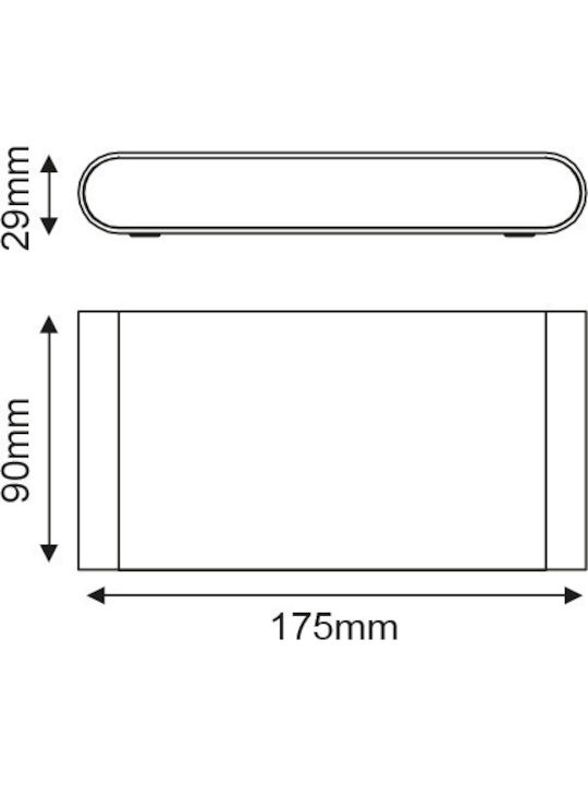 Aca Wall-Mounted Outdoor Ceiling Light LED IP54 11W with Warm White Light Double Beam 17.5x9x9εκ.