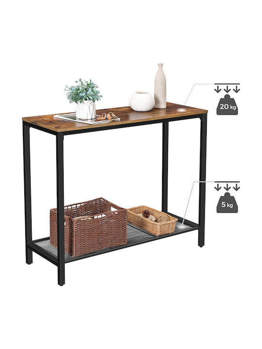 Consolă Lemn Negru / Nuc L100xL35xÎ80cm
