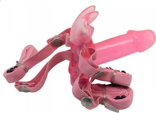 Toyz4lovers Timeless Harness με Dildo και Δόνηση σε Φούξια Χρώμα