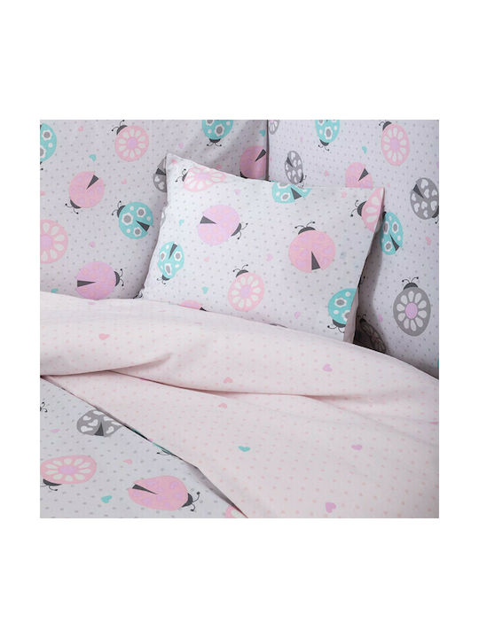 Nima Lovebug Baby Sheets Set Crib Cotton Pink 120x170cm 3pcs 20109