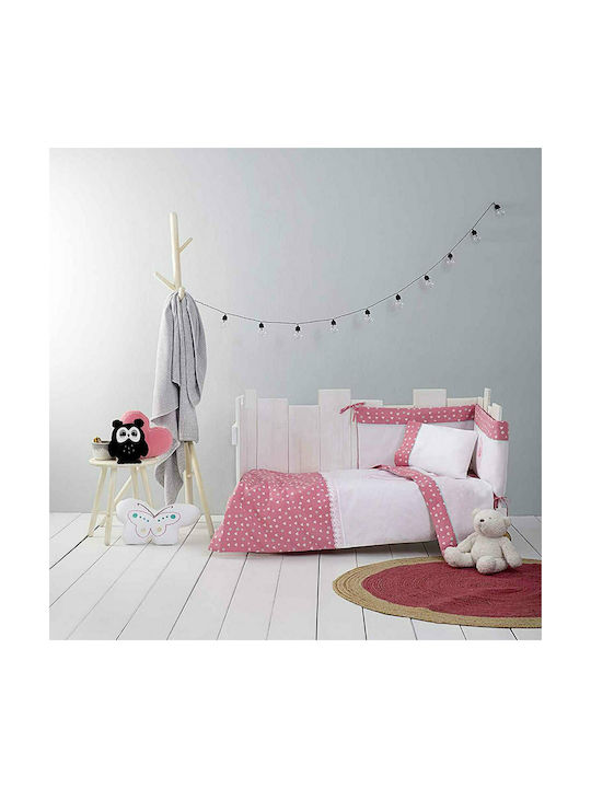 Nima Cutie Baby Sheets Set Crib Cotton Pink 120x170cm 3pcs