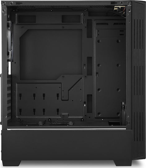 Sharkoon RGB-Beleuchtung 100 Gaming Midi-Turm Computergehäuse mit Seitenfenster Schwarz