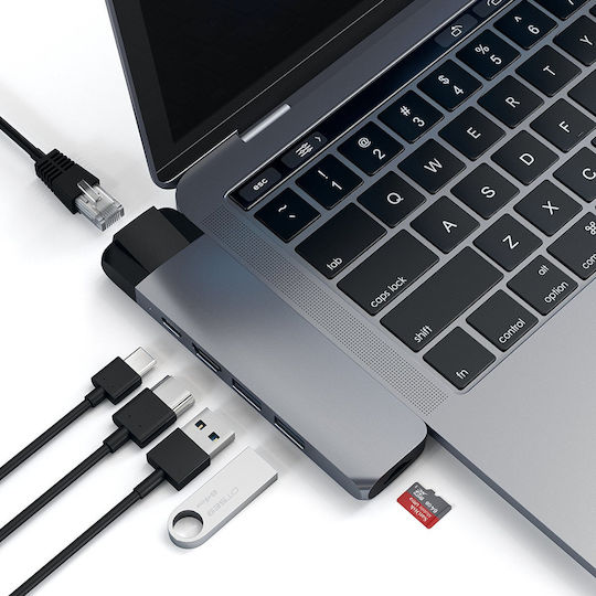 Satechi Dual USB-C Docking Station mit HDMI 4K PD Ethernet Gray (ST-TCPHEM)