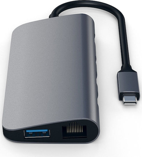 Satechi USB-C Docking Station with HDMI 4K PD Ethernet Gray (ST-TCMM8PAM)