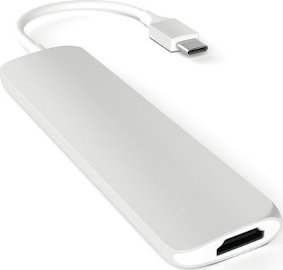 Satechi USB-C Docking Station με HDMI 4K PD Ασημί (ST-CMAS)