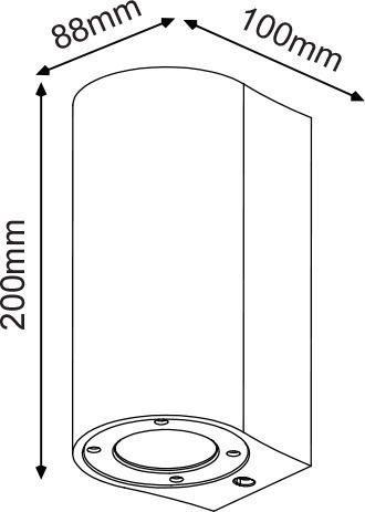 Aca Стенно Външно Спот Осветление GU10 IP65 Двоен лъч 8.8x10x20εκ.