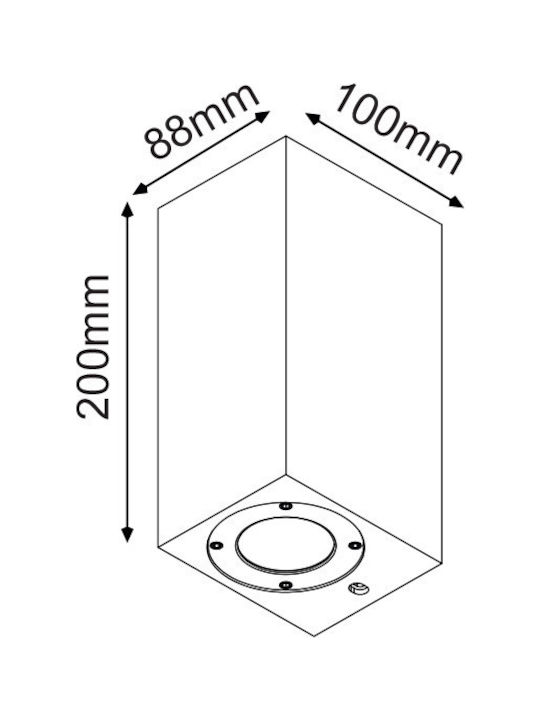 Aca Waterproof Wall-Mounted Outdoor Spot Light IP65 GU10 Gray