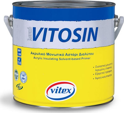 Vitex Vitosin Ακρυλικό Μονωτικό Αστάρι Διαλύτου Λευκό Κατάλληλο για Δομικά Υλικά / Ξύλο / Τοιχοποιία 10lt