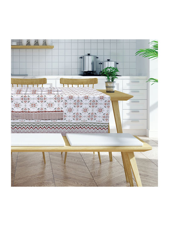 Das Home Runner 0595 Tile, White, Mint 40x150cm