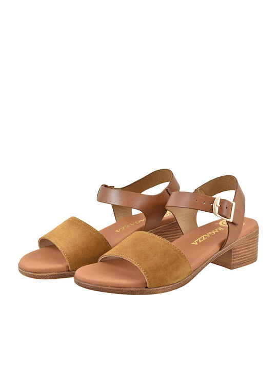 Suede Sandals Tabac Brown