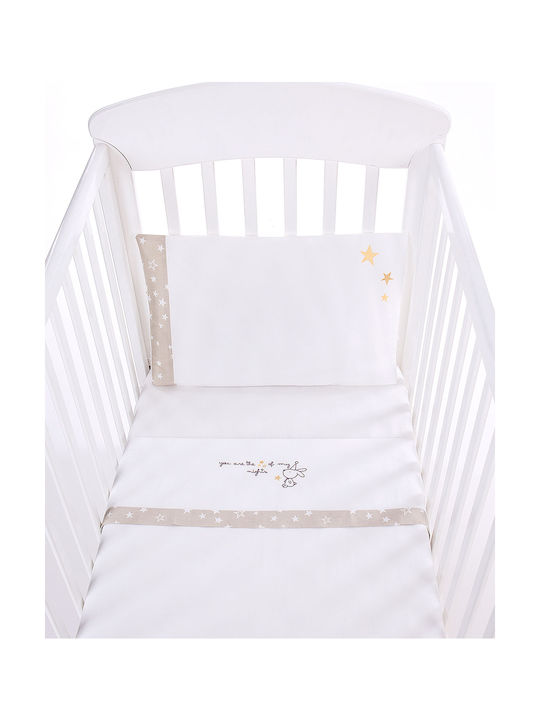 Kikka Boo Baby Bettlaken mit Angepasst Little Dreamer Stars Weiß 60x120cm