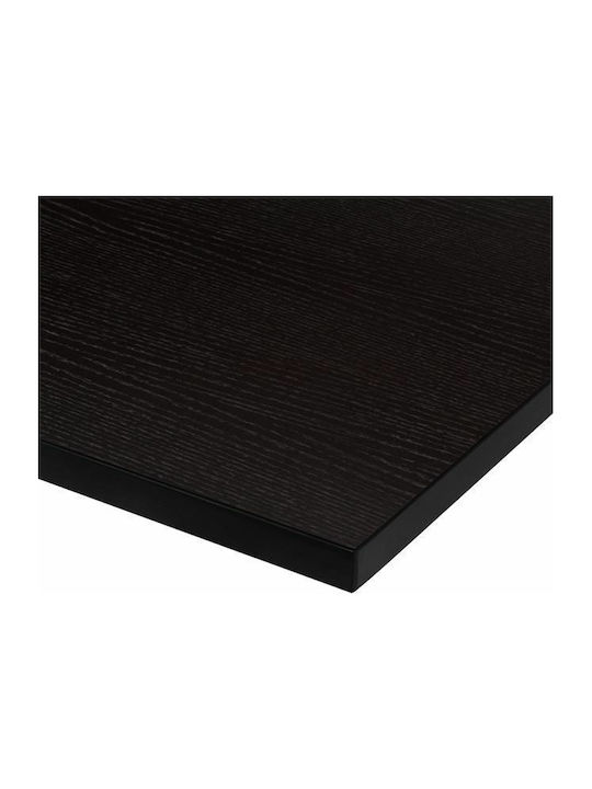 HomeMarkt Τετράγωνη Επιφάνεια Τραπεζιού από MDF σε Μαύρο Χρώμα 80x80cm HM8439.02