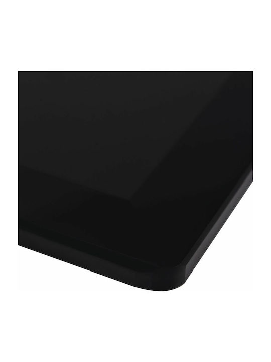 vidaXL Rectangular Table Surface made of Glass in Black Color 100x62cm 244621 1pcs