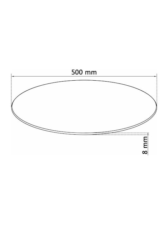 vidaXL Rotundă Suprafața mesei din Sticlă în culoarea Transparent 50x50cm 243626 1buc