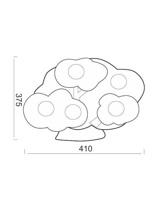 Aca Wolken Kronleuchter Kinderdeckenleuchte Deckenleuchte montieren 40W mit Fassung E14 Orange 41cm