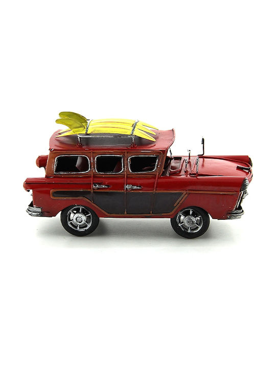 Decorative Metallic Age Car with Three Surfboards (Red)