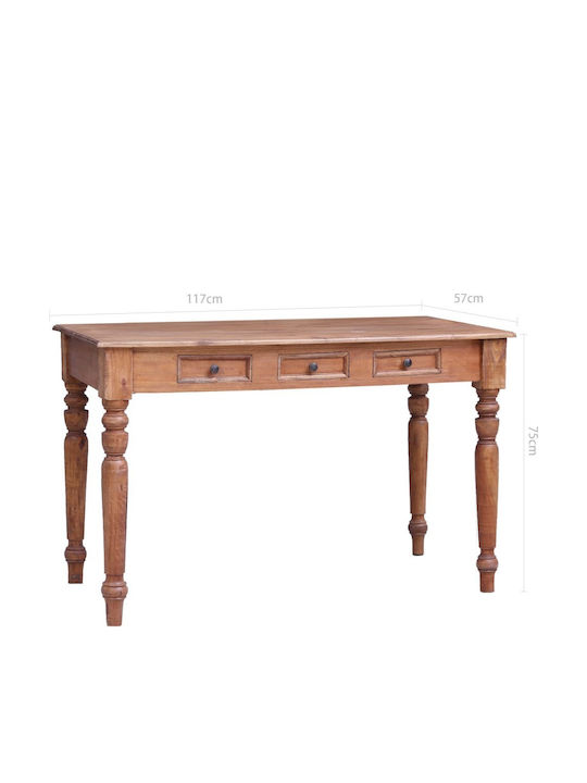Бюро от Масивно Дърво Кафяво 117x57x75см