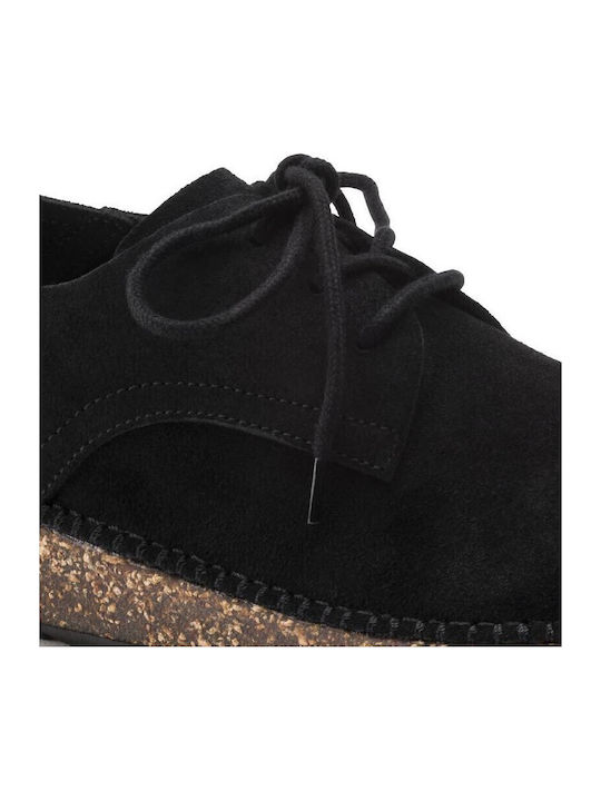 Gary Leder Damen Oxfords in Schwarz Farbe