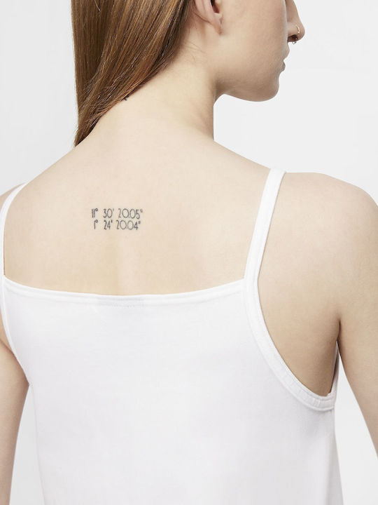 Summer Midi Athletic Dress with Spaghetti Straps White