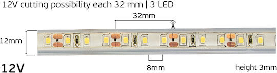 VK Lighting Waterproof LED Strip 12V Natural White Light 5m Type SMD3528