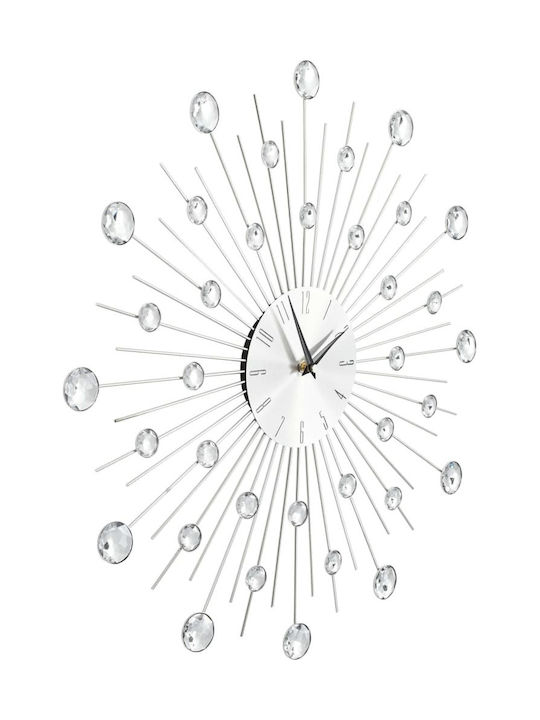 vidaXL Wall Clock Metallic Silver Ø50cm