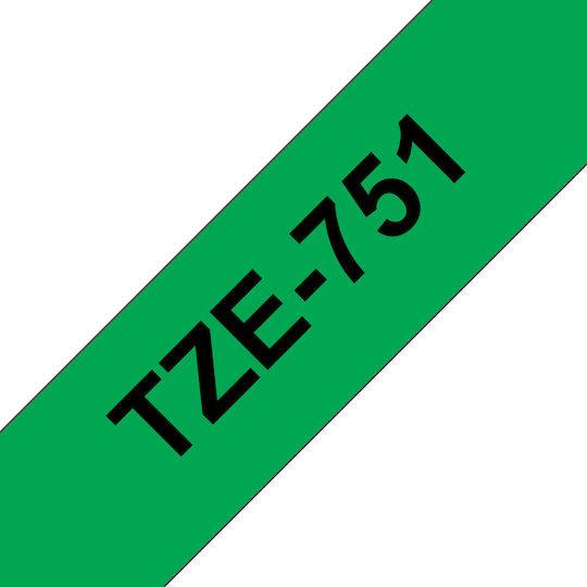 Brother Етикетна Лента 8м x 24мм в Зелен Цвят Съвместима с Brother TZe/TZ