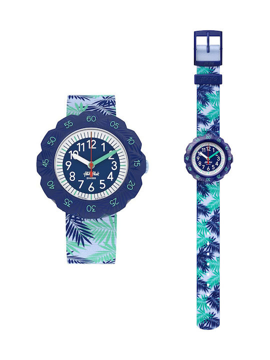 FlikFlak Kids Analog Watch Releaf with Fabric Strap Light Blue