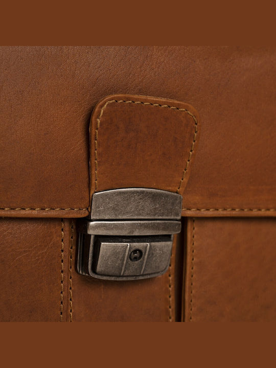 Joe Leather Men's Briefcase Tabac Brown