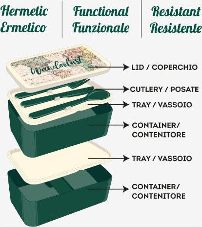 Legami Milano Lunch Box Travel Lunchbox Kunststoff Grün 350ml 1Stück