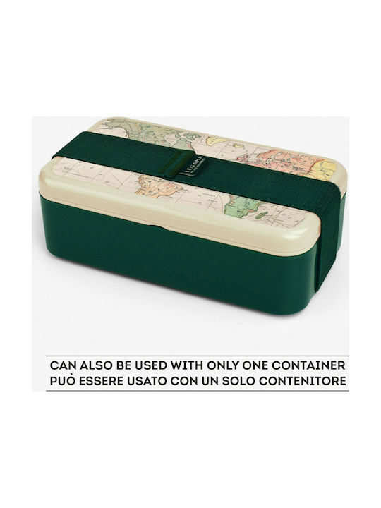 Legami Milano Lunch Box Travel Δοχείο Φαγητού Πλαστικό Πράσινο 350ml