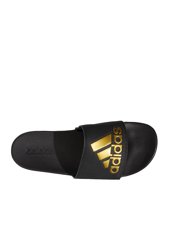 Adilette Cloudfoam Plus Logo Men's Slides Gold Metallic