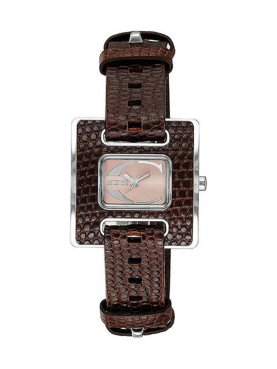 Just Cavalli Watch with Brown Leather Strap