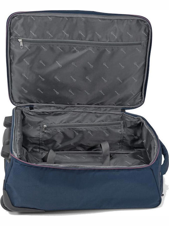 Benzi BZ5565 Cabin Fabric Navy Blue Travel Suitcase With 2 Wheels Height 51cm