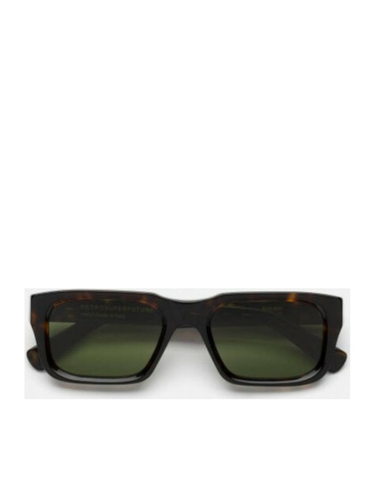 Retrosuperfuture Augusto Men's Sunglasses with Brown Tartaruga Plastic Frame and Green Lens