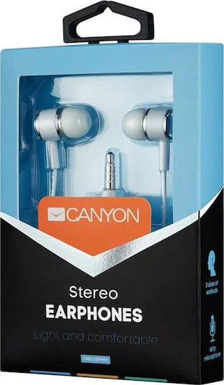 Canyon CNE-CEPM01 In-Ear Freihändig Kopfhörer mit Stecker 3.5mm Weiß