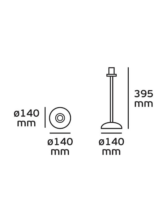 VK Lighting Metal Table Lamp for Socket E27 with White Base